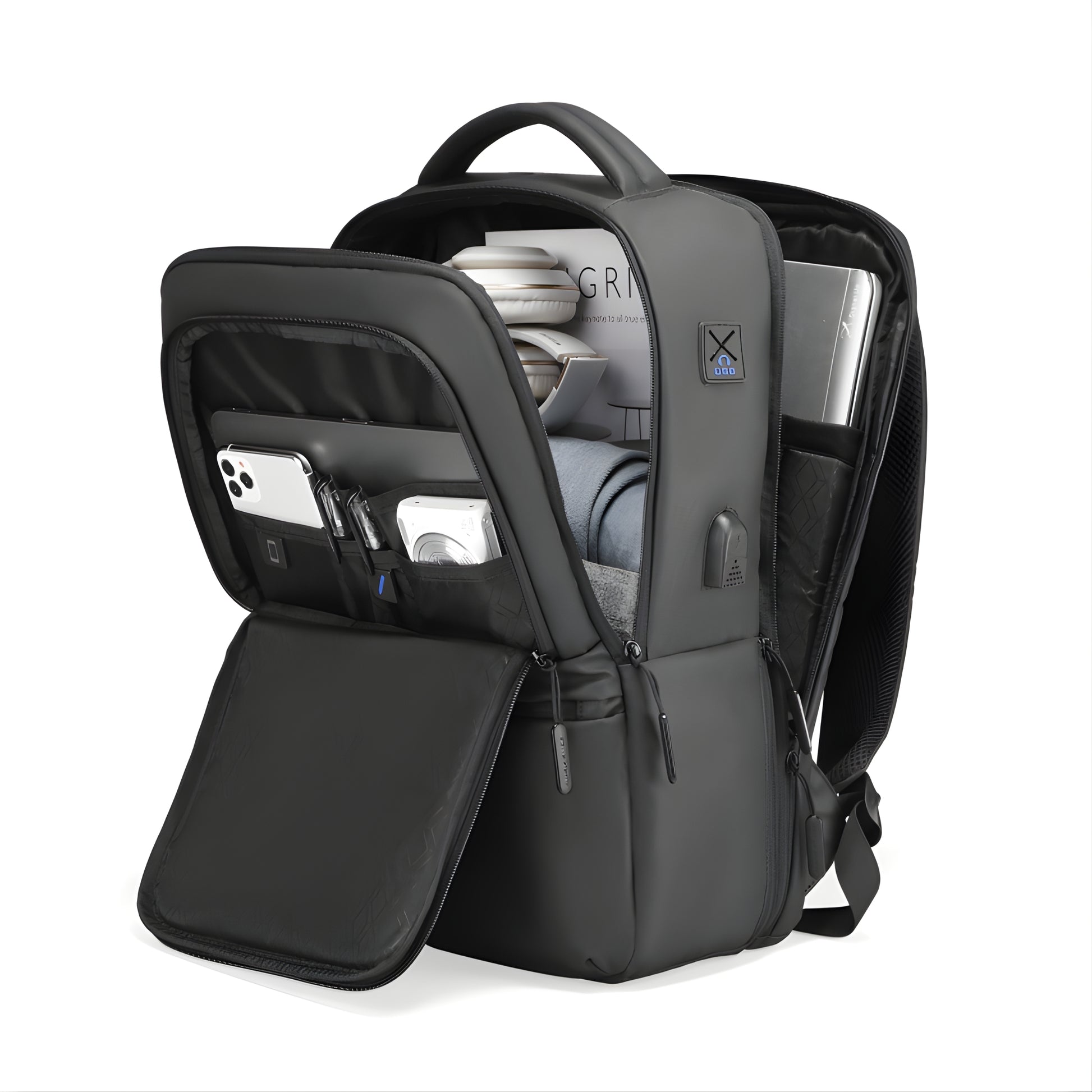 Mark Ryden 9103 oxford anti-theft backpack — side angle