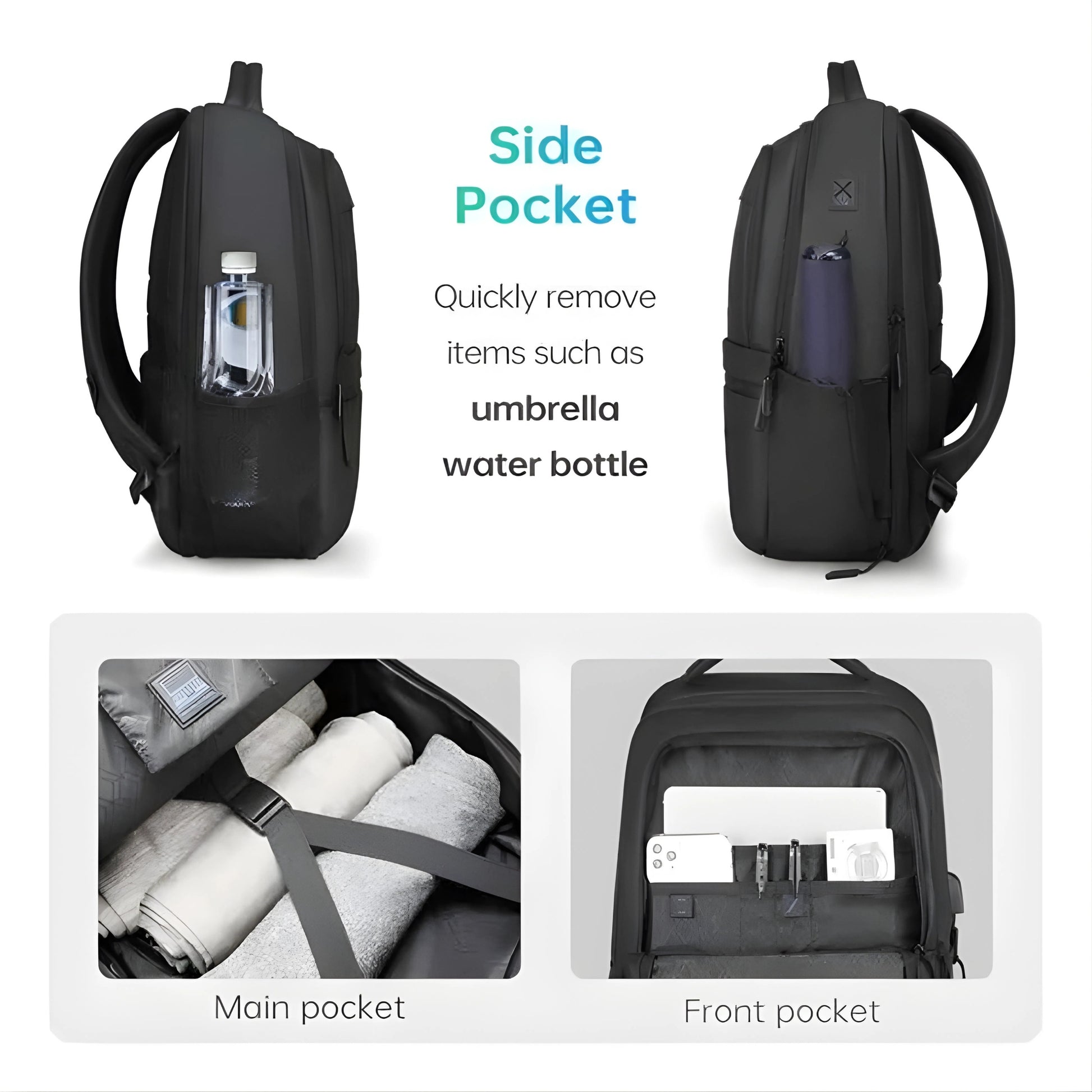 Mark Ryden 9103 oxford anti-theft backpack — front pocket close-up
