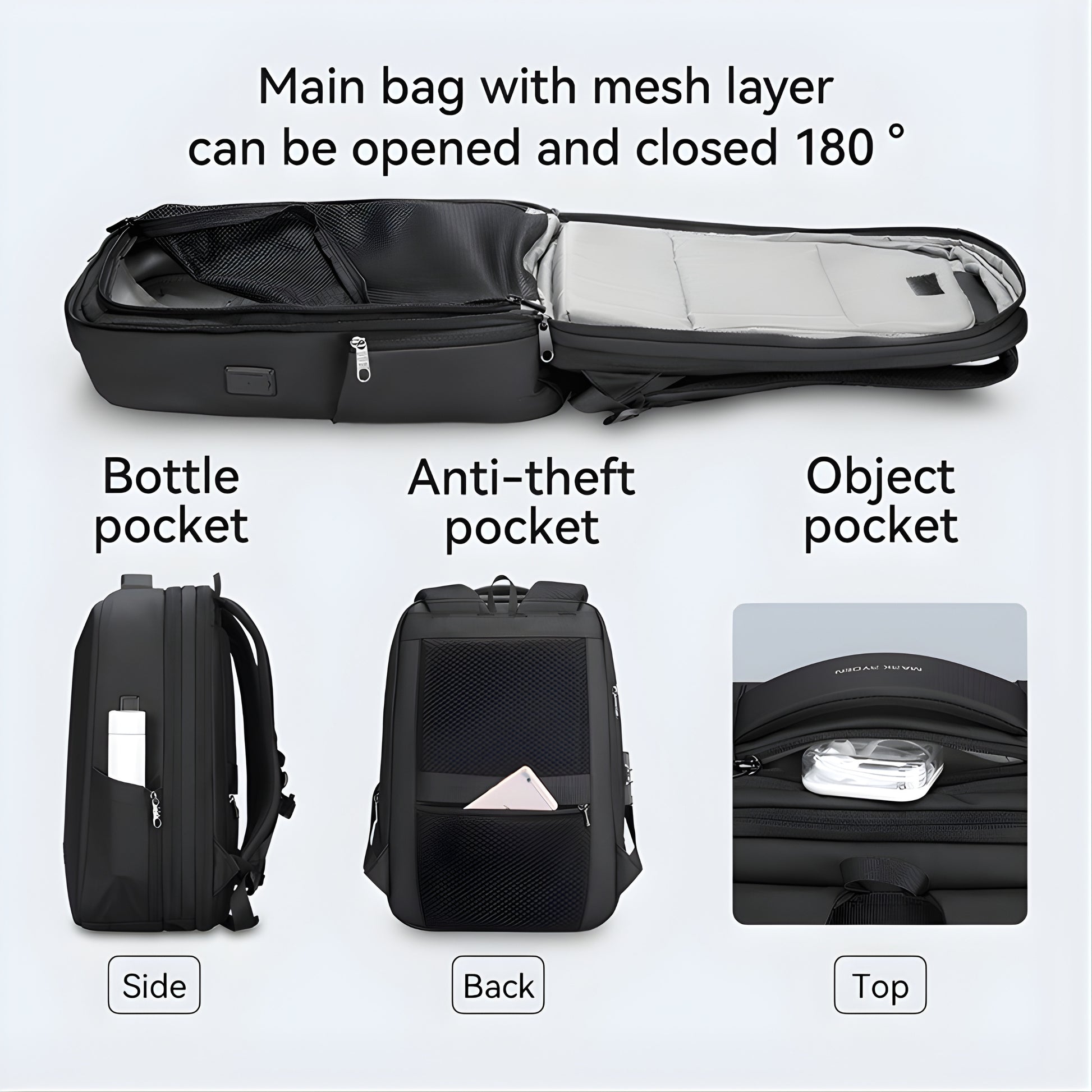 Mark Ryden 9405 eva & oxford waterproof backpack — top handle close-up