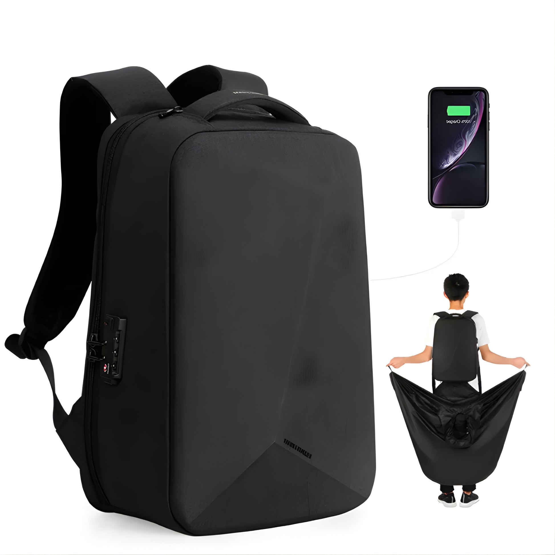 Mark Ryden 9405 eva & oxford waterproof backpack — back panel view
