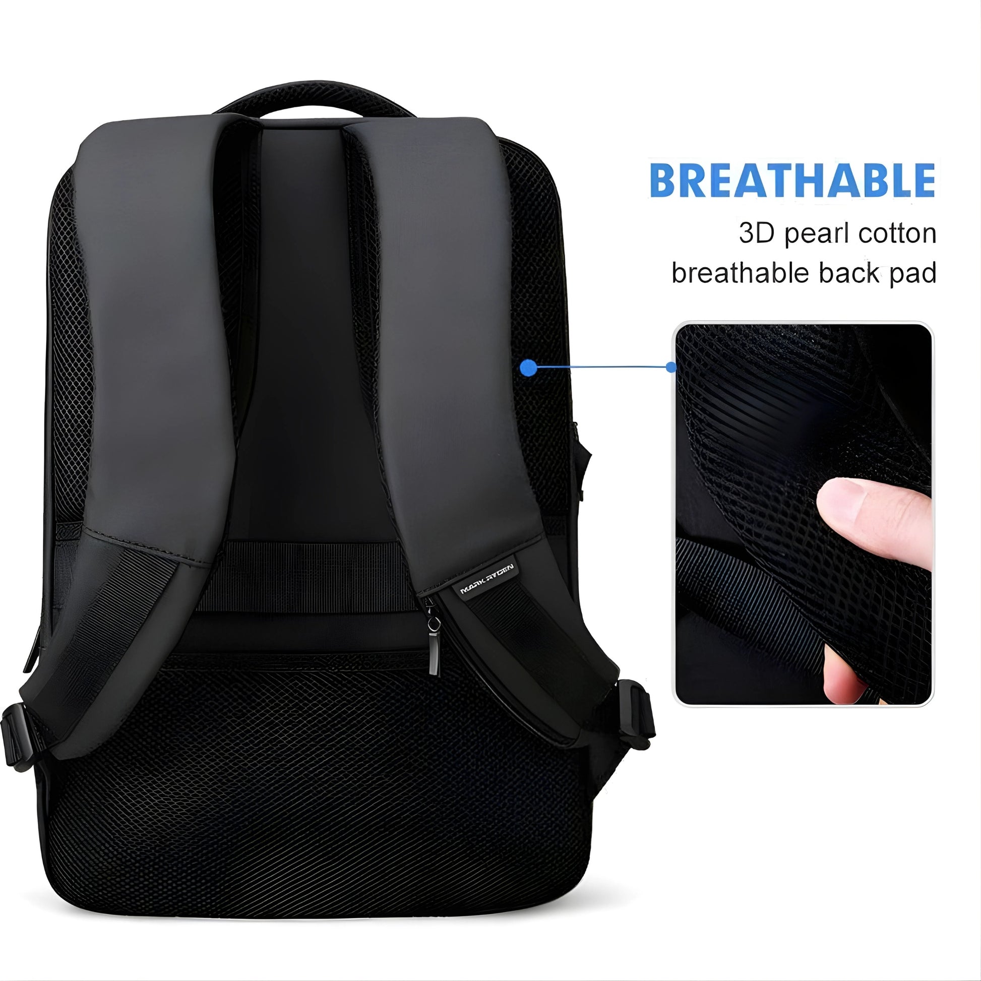 Mark Ryden 9191 oxford backpack — top handle close-up