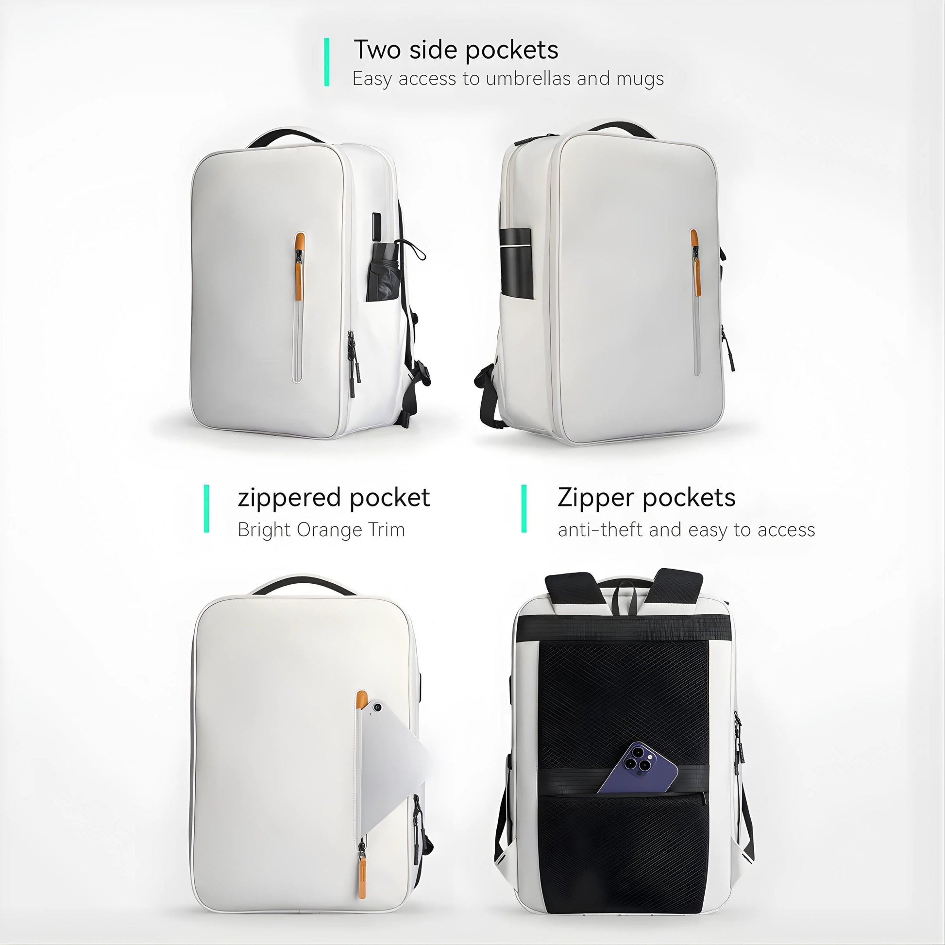 Mark Ryden 9202 oxford anti-theft backpack — anti-theft pocket view