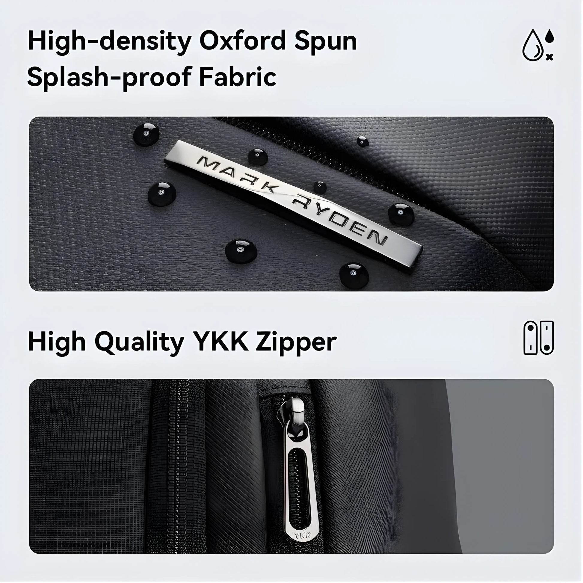 Mark Ryden 9418 oxford waterproof backpack — anti-theft pocket view