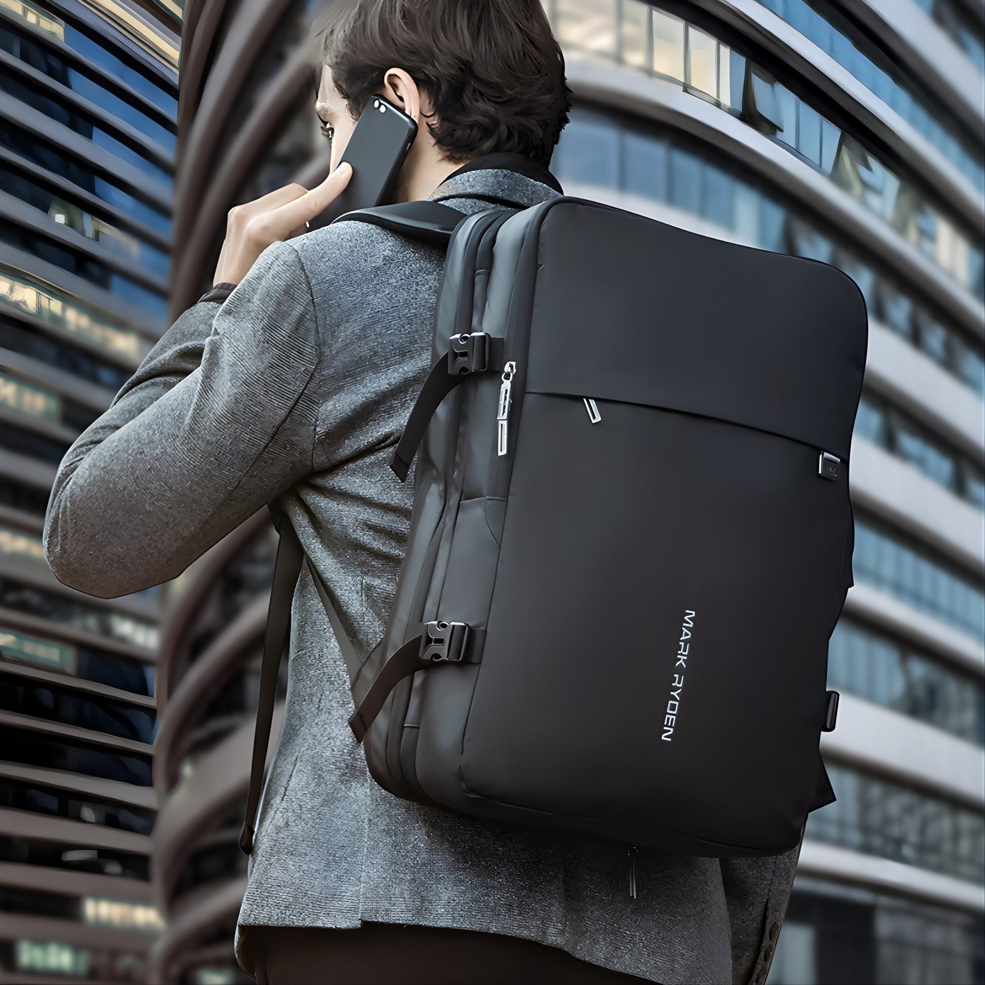 Mark Ryden 8057 oxford anti-theft backpack — shoulder strap detail