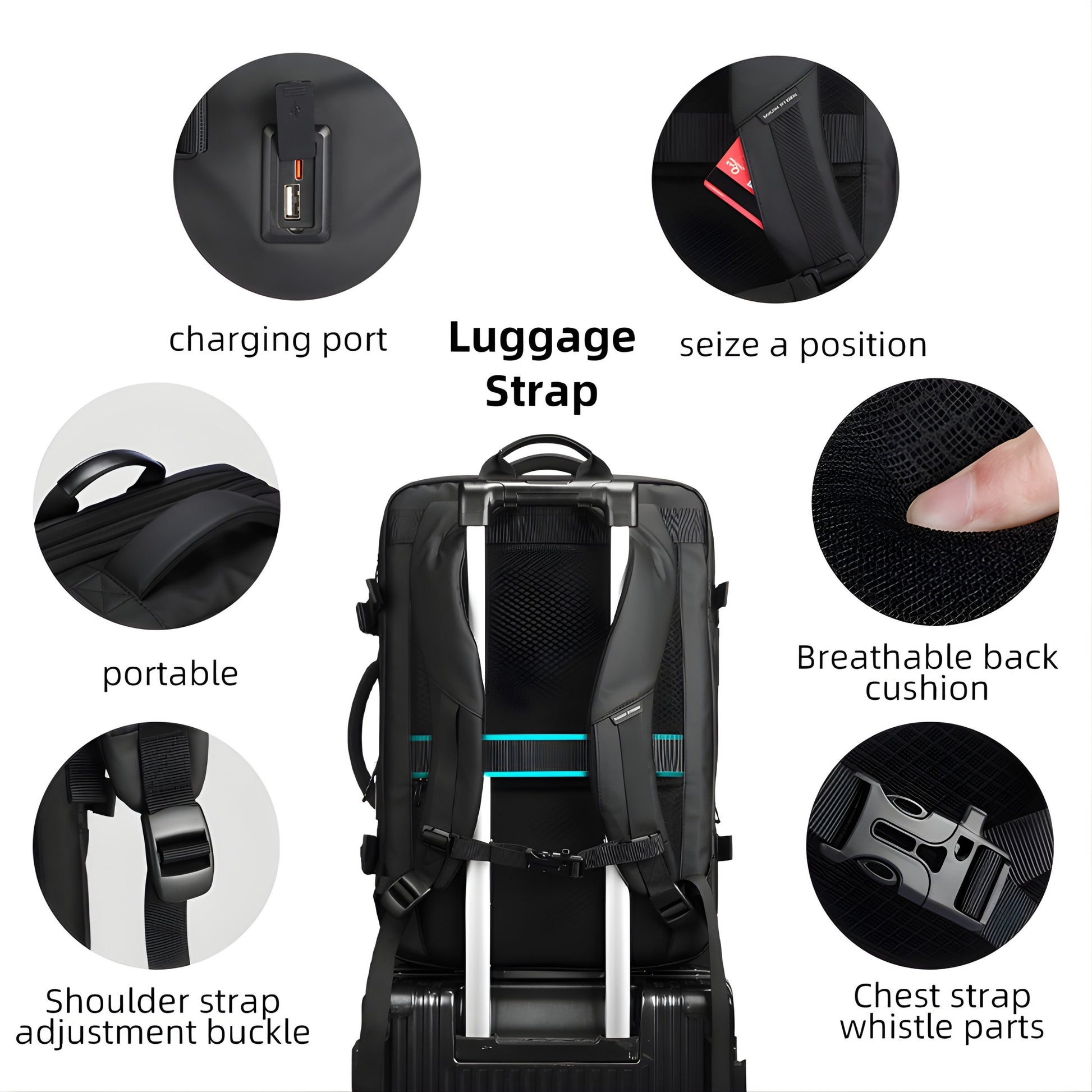 Mark Ryden 9907 oxford anti-theft backpack — logo detail