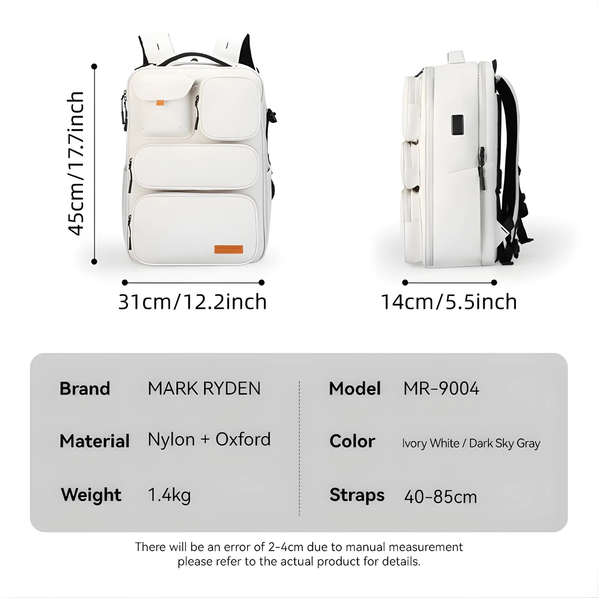 Mark Ryden 9004 oxford backpack — zipper close-up