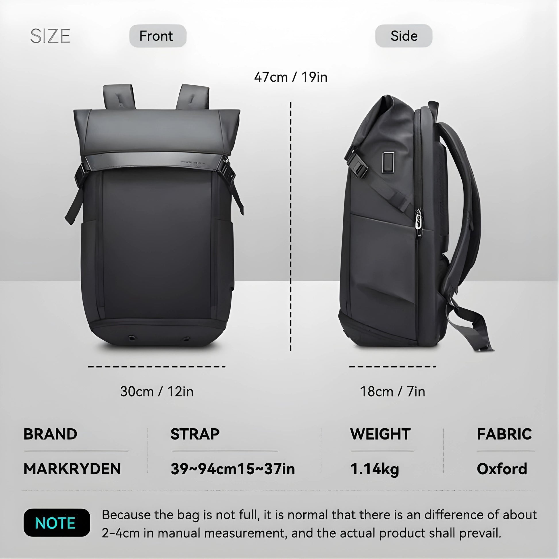 Mark Ryden 2966 oxford backpack — zipper close-up