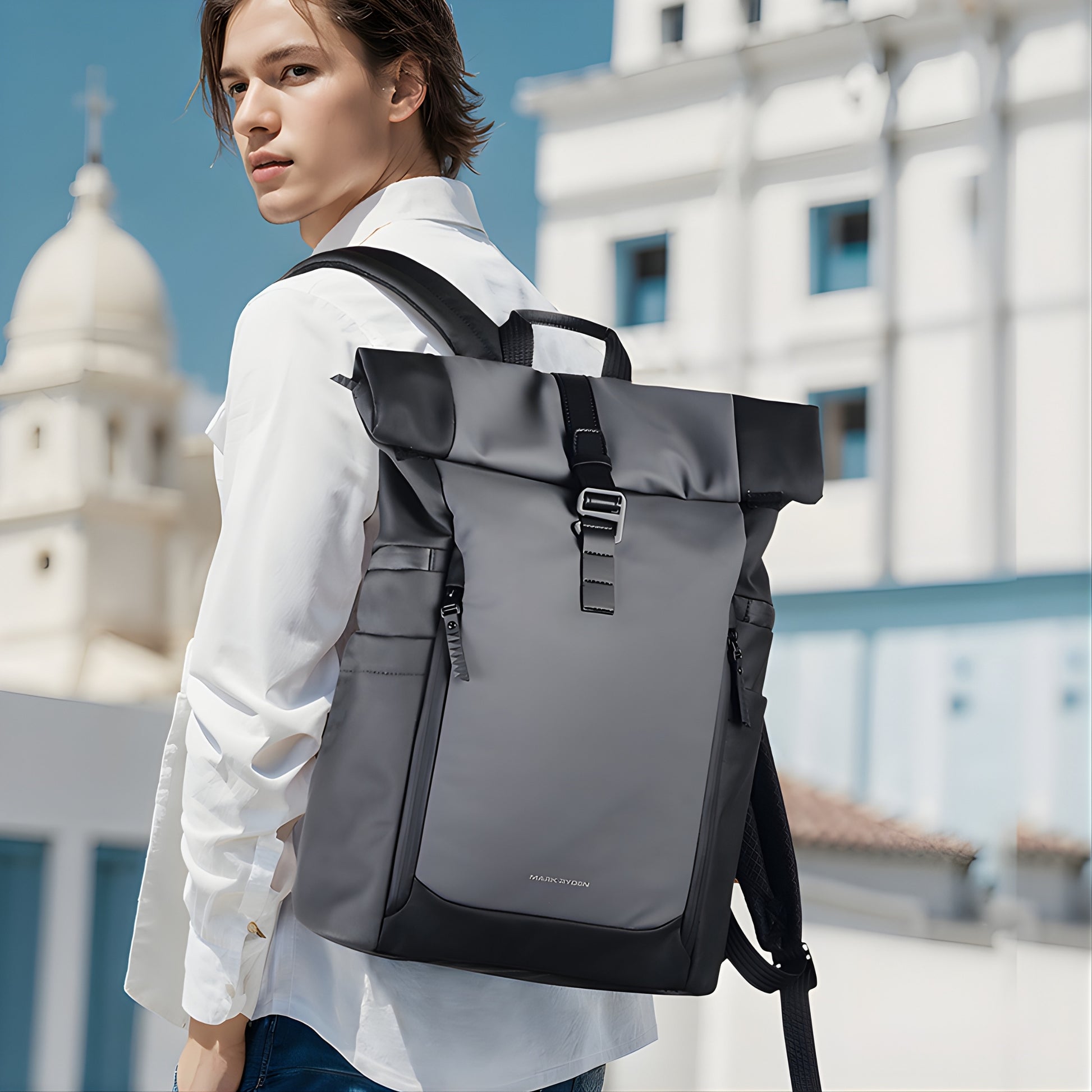 Mark Ryden 3807 oxford anti-theft backpack — logo detail